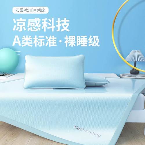 夏季高端冰丝凉席床笠款三件套夏日冰丝凉感软席2025新款可机洗