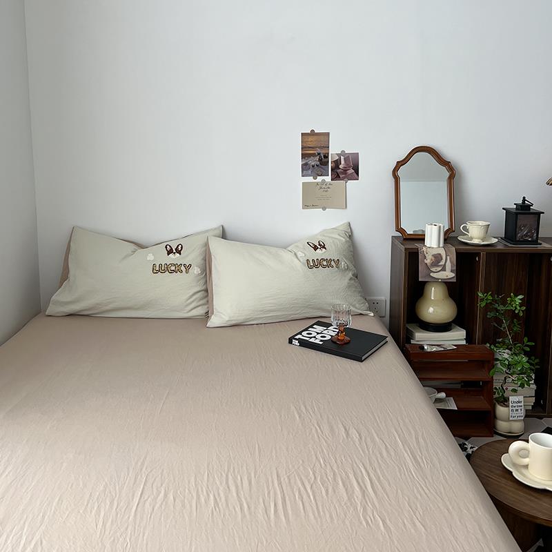 单件床单床笠1.8米床罩床套三件套毛巾绣枕套席梦思床垫防尘保护3