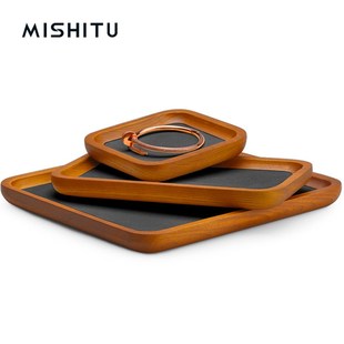 米诗图实木首饰盘文玩托盘珠宝戒指饰品手串收纳展示盘道具