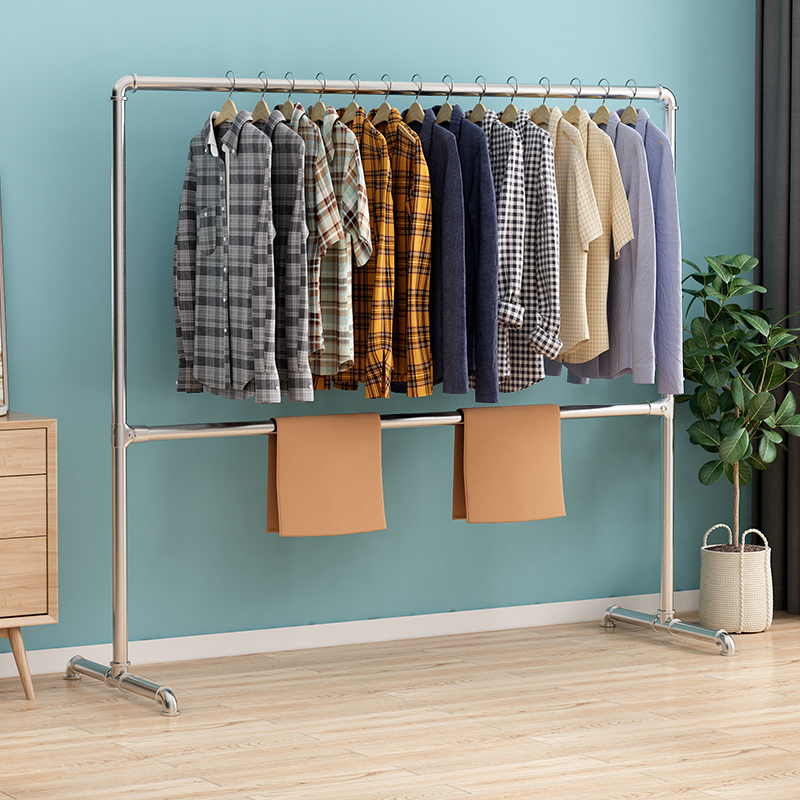 晾衣架落地挂衣架学生宿舍室内卧室家用单杠式阳台晒被子晾晒衣架