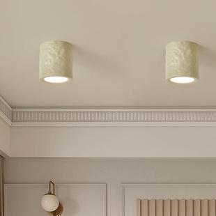 法式 筒灯走廊过道玄关灯北欧奶油风无主灯卧室衣帽间 简约圆形明装