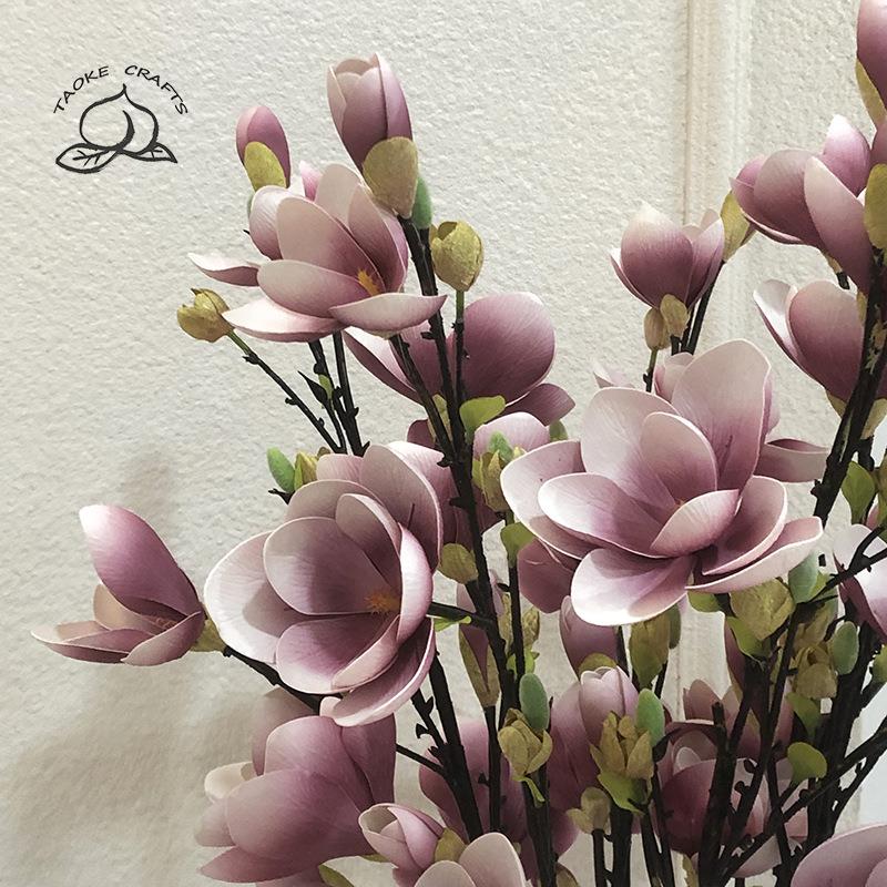 仿真玉兰花望春玉兰EVA材质假花绢花婚庆花工程花拍照道具摆件