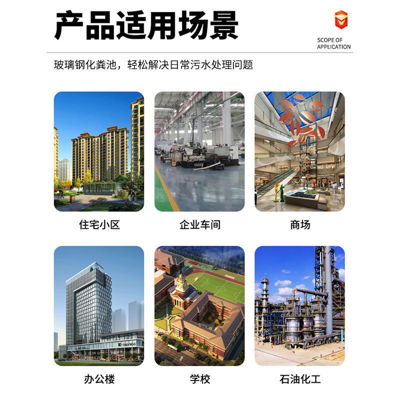 玻璃钢化粪池1/2/4/6/1x0/20/30/50/100立方成品地埋