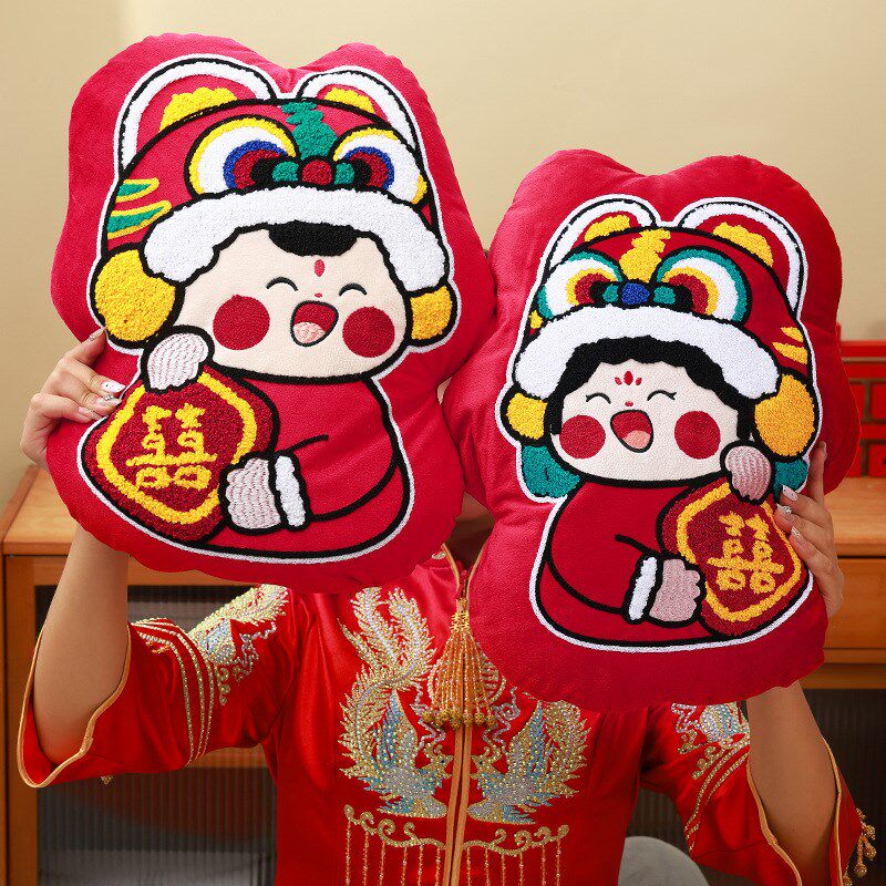 压床娃娃一对结婚l专用高级感装饰新款高档喜字抱枕婚庆用品大全