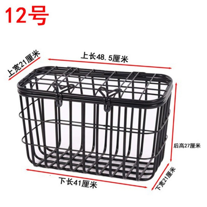 电动三轮车后置车篮改装加粗车筐大E四轮车后筐带盖篮子储物筐加