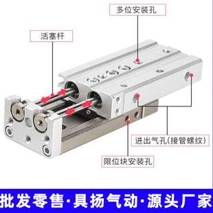 精密直线导轨气动滑台气缸MXQ16 150 25X10X20X30X40X50
