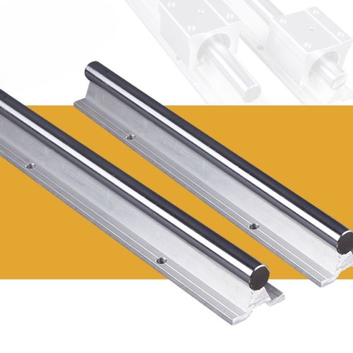 带铝托光轴导轨 SBR圆t柱直线滑轨镀铬棒硬轴滑道直线运动轴承套