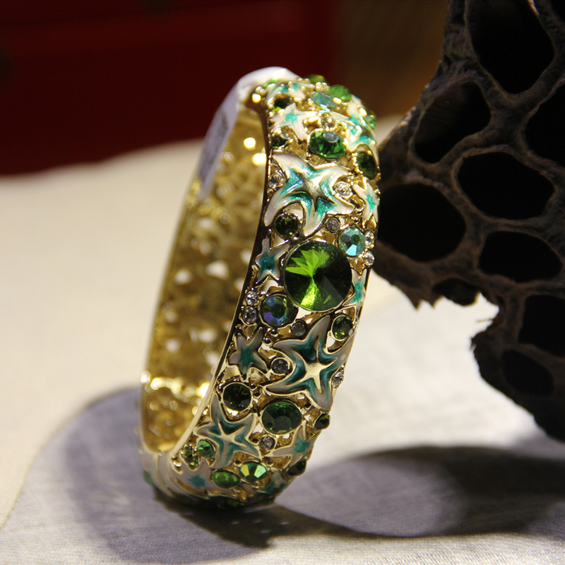 北京礼物复古景泰蓝手镯女款个性镀金手环镯子出国送老外创意