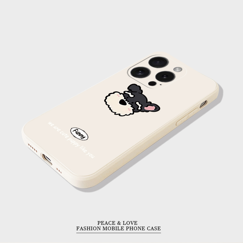 适用OPPOReno1315plus小众iQOO12可爱雪纳瑞16手机壳软a3华为iPhone创意苹果14ProMax新款一加ace5真我gt7pro