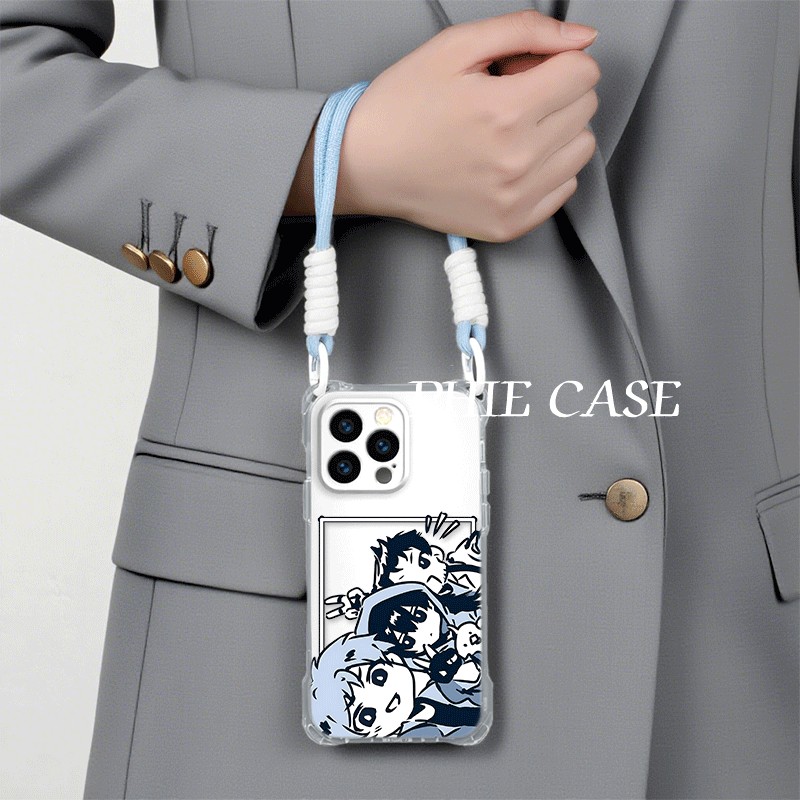 斜挎手腕挂绳苹果12ProMax卡通盗墓笔记比耶15plus手机壳软14四角开孔13华为Mate70适用x200防摔透明iPhone16