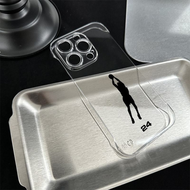 透明16ProMax苹果13高级感小米17适用iPhone15科比投篮手机壳带支架14PLUS超薄VIVOy500无边框硬Nova12活力版