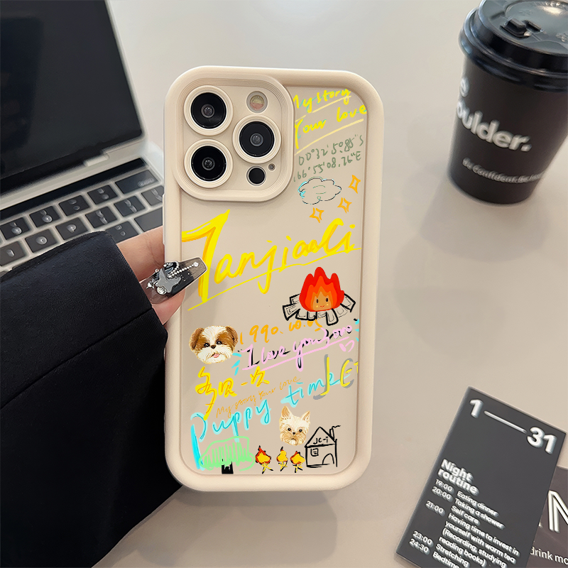 苹果17pm手机壳软16plus适用iPhone14糖果1512ProMax檀健次周边狗狗红米K80Ultra卡通iQOO13简约ins风OPPOA5X