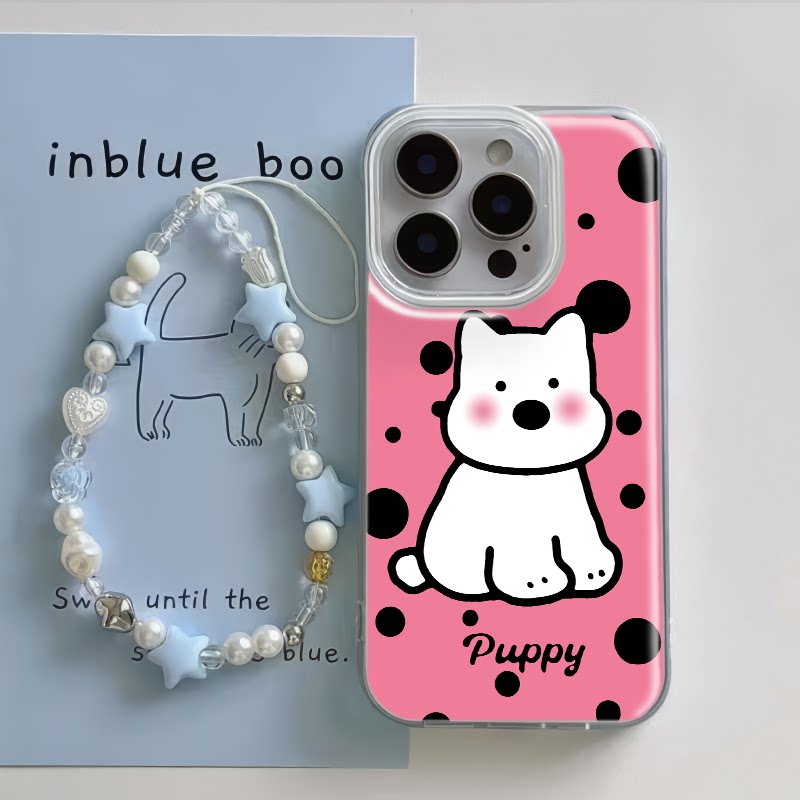 少女心华为PURA80ULTRA卡通小米13硬12手机壳带挂绳iPhone15适用17ProMax大孔16e14plus波点西高地荣耀x50pro