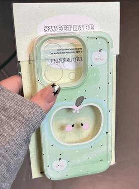 12promax适用华为mate70荣耀300创意镂空绿色苹果13透明软VIVOS20红米note14小清新iPhone16plus手机壳小米15