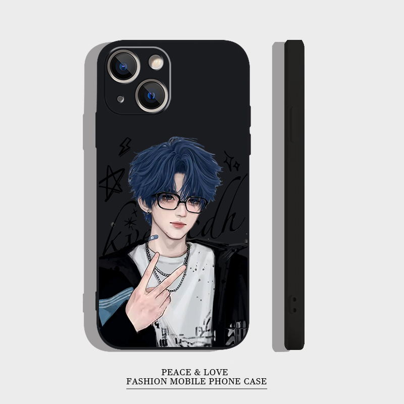 苹果13pm周边VIVOIQOOneo10适用iPhone16卡通马嘉祺15ProMax手机壳14plusins风红米k70个性真我neo7软荣耀400