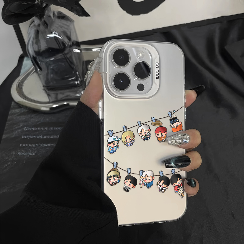 真我NEO7TURBO适用硬iPhone14高级感OPPOReno13彩银15创意苹果16plus手机壳12ProMax夹子十个勤天VIVOs30小众