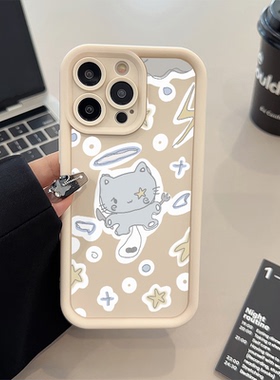 苹果17手机壳软16plus适用iPhone1413糖果1512ProMax新款情侣天使猫咪VIVOIQOOZ10X卡通OPPOA58X可爱华为p80