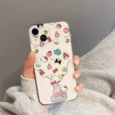 iPhone14ProMax荣耀400PRO软可爱透明Nova12少女心IQOOZ10X小米15卡通手机壳汽水三丽鸥一加13适用苹果16PLUS