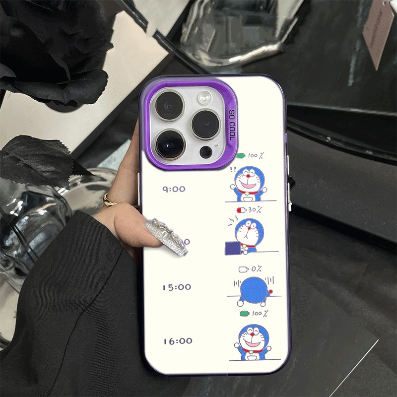 苹果14硬iPhone13打工人叮当猫适用12可爱荣耀400创意17ProMax卡通16plus手机壳红米note15彩银红米k80高级感
