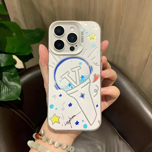 苹果13张杰应援棒手机壳16PLUS创意OPPORENO14适用ins风华为NOVA12活力版彩银硬iPhone15ProMax红米K80至尊版