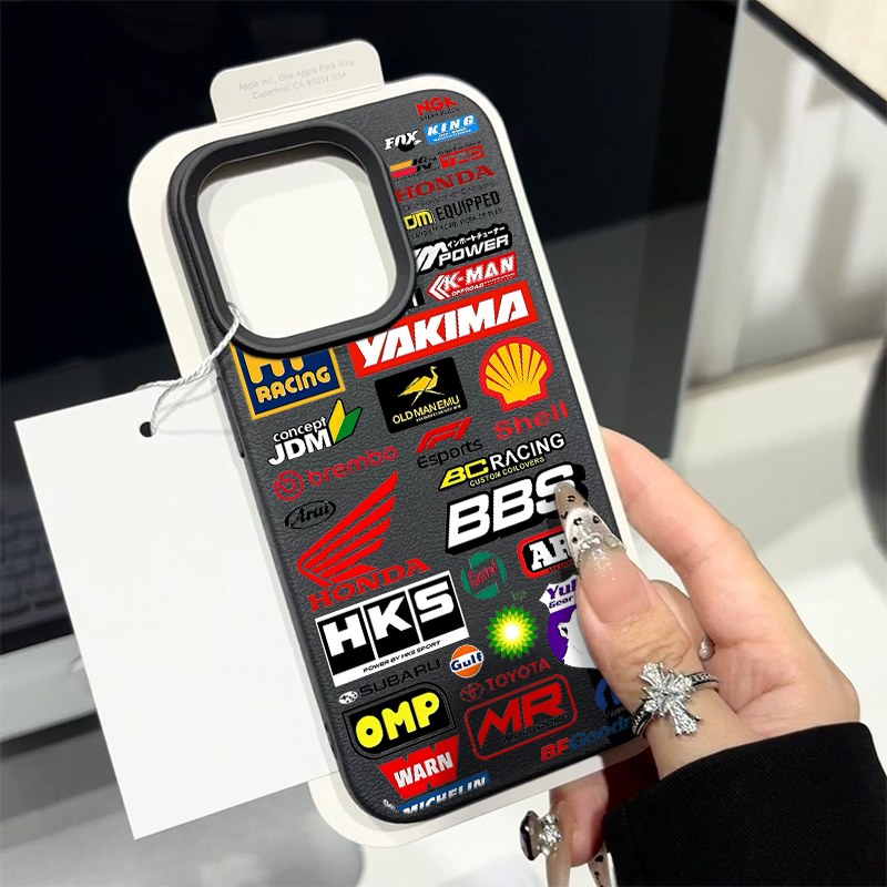 15plus荔枝纹iQOO13适用12高级感苹果14ProMax潮牌汽车标签iPhone16pm手机壳软VIVOY52S个性XSMAX创意红米k80