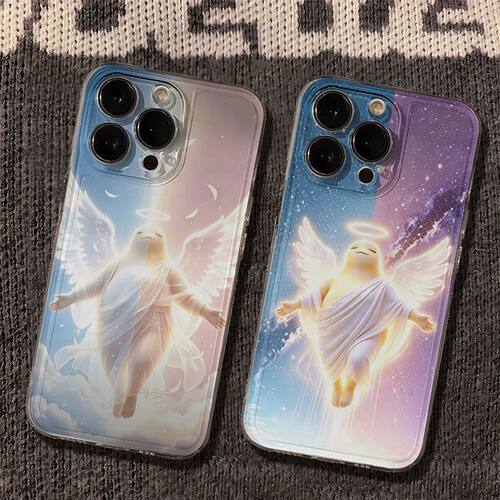 适用红米NOTE17个性适用iPhone13苹果14创意透明软12ProMax小众适用15PLUS手机壳神圣天使奶龙适用华为NOVA16