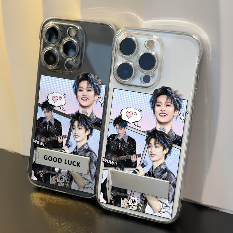 14ProMax超薄OPPOReno13拼接梓渝周边手机壳带支架硬16PLUS创意无边框苹果15透明17适用iPhone12红米k80Ultra