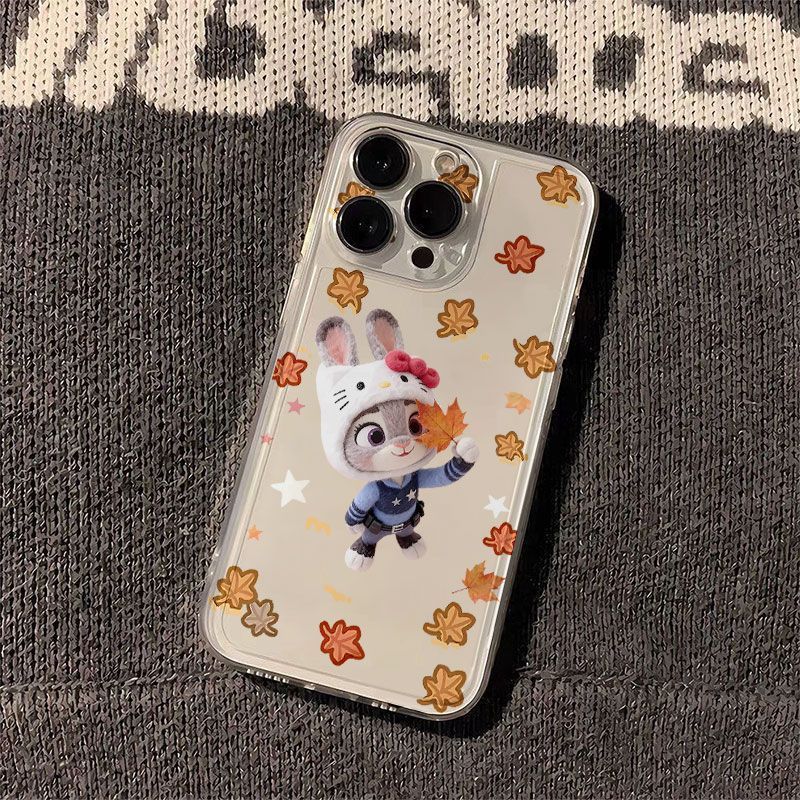 ins风红米K90手机壳iPhone14枫叶朱迪Nova12活力版适用13ProMax透明Reno15苹果16e卡通荣耀MAGIC8PRO小米17软