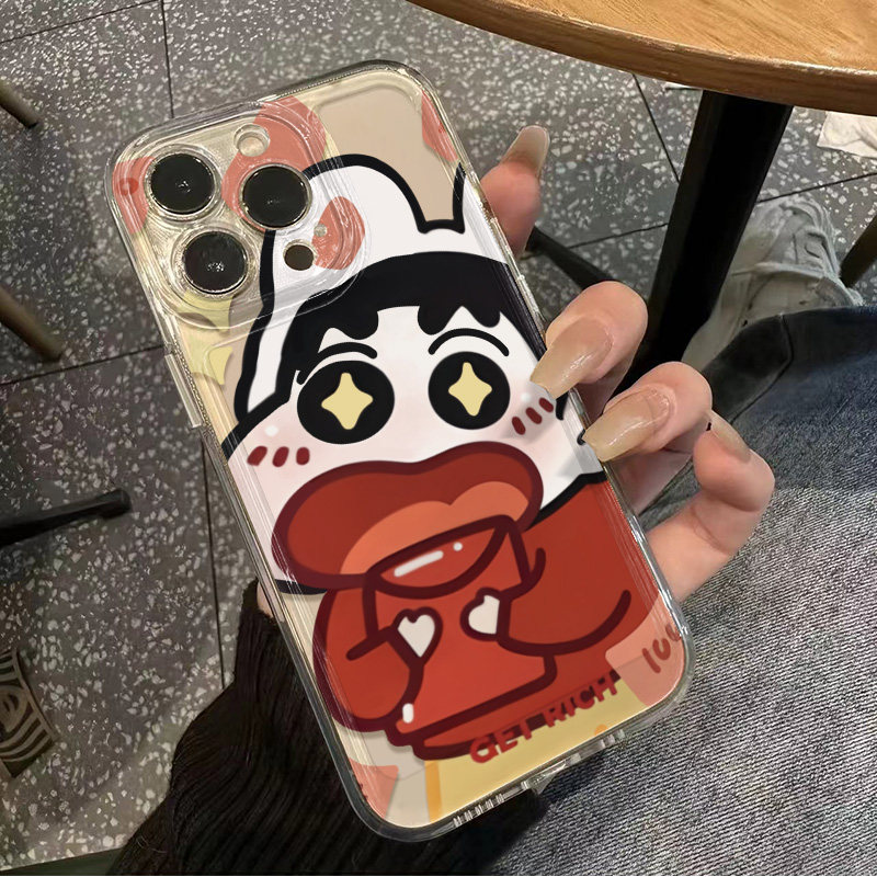 荣耀WIN可爱苹果12卡通软14适用16PLUS创意VIVOY500透明iPhone13手机壳15ProMax新年红包小新小米17ULTRA卡通