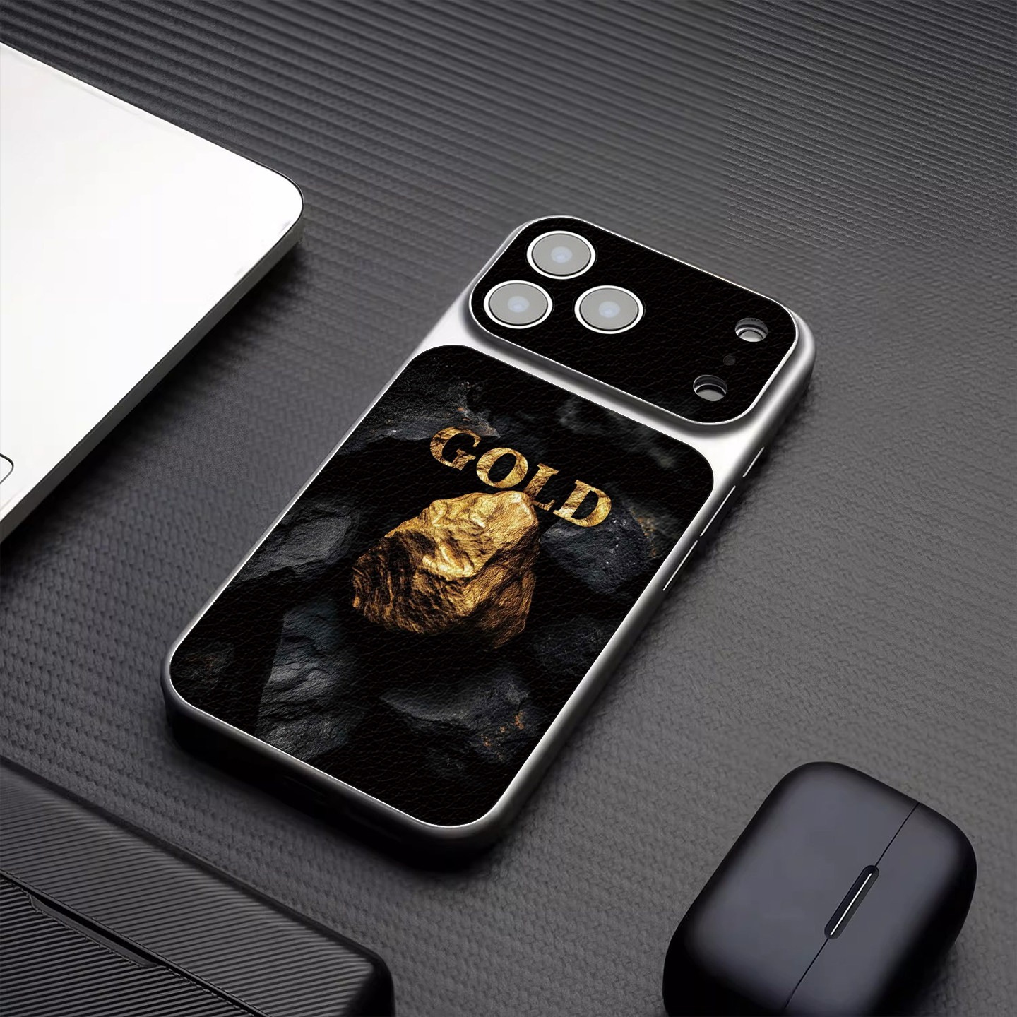 苹果13小众适用17Air新款iPhone14全包大视窗15ProMax潮酷16plus手机壳创意黄金