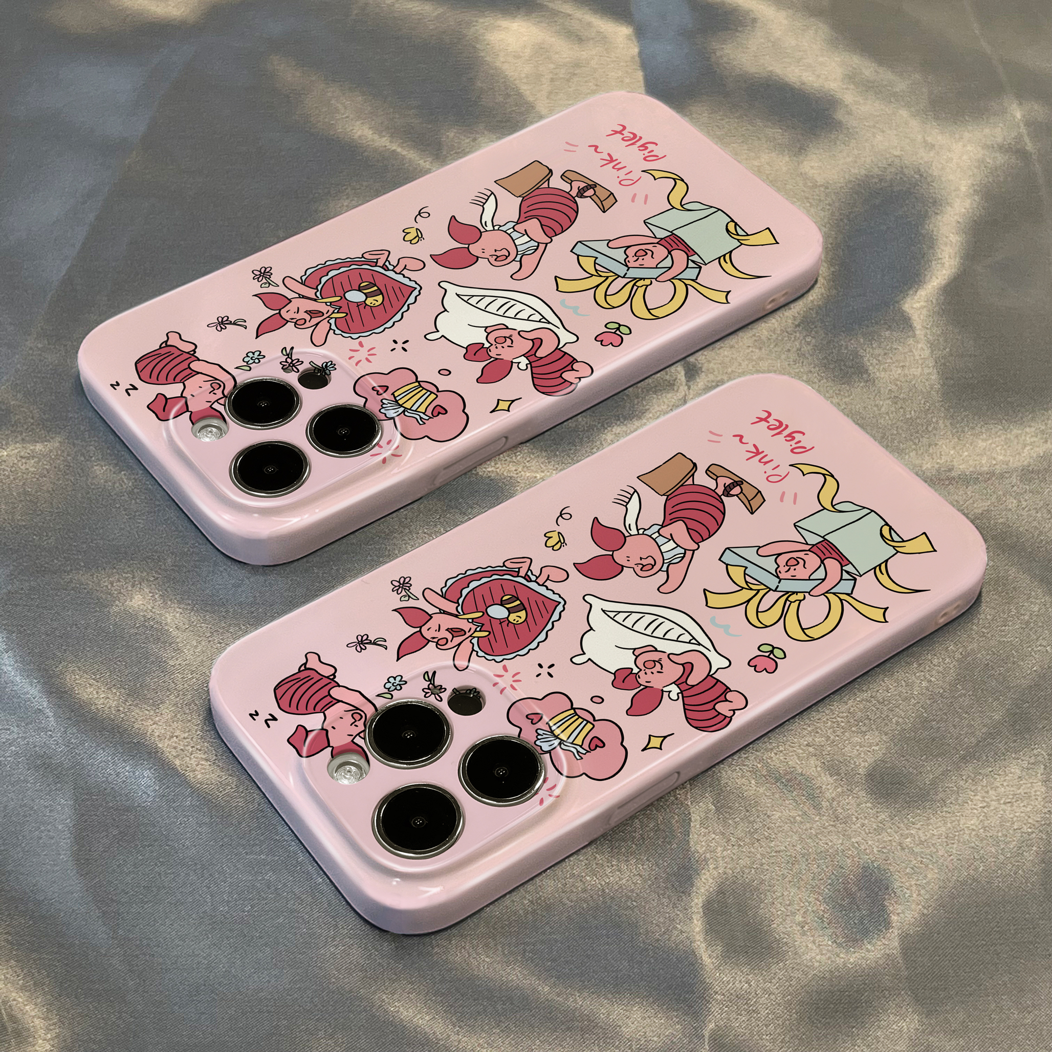 荣耀400适用华为p80pro手机壳苹果13硬iPhone15菲林16promax可爱皮杰猪OPPOReno14卡通一加ACE5竞速版VIVOs30