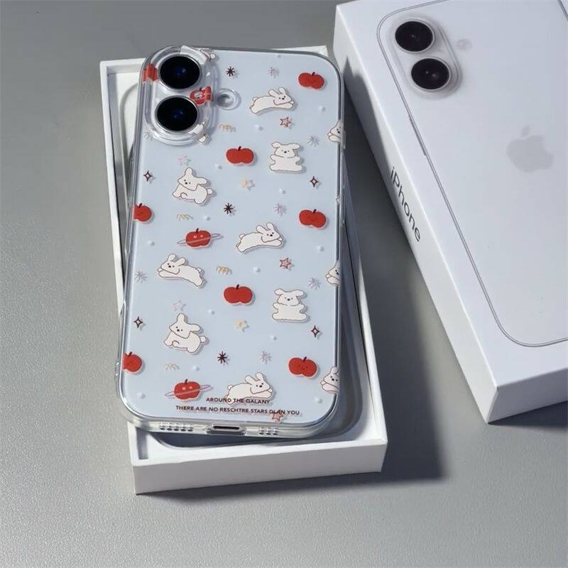 OPPOFINDX8透明软华为NOVA12活力手机壳iPhone15适用1613ProMax日韩满屏涂鸦小兔子苹果14小清新小米CIVI4PRO