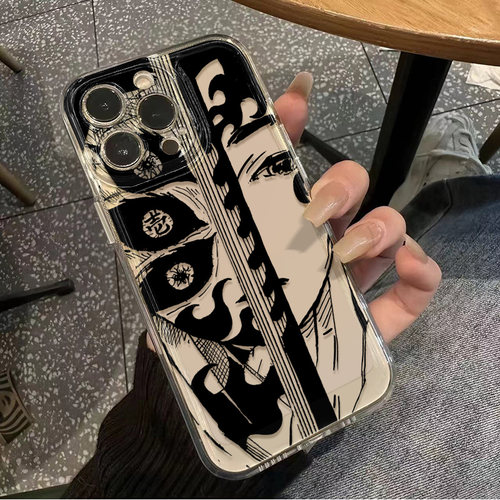 苹果13透明软s30小米15适用14PLUS鬼灭之刃黑死牟半脸IQOOZ9TURBO手机壳iPhone16高级感12ProMax红米K80Ultra