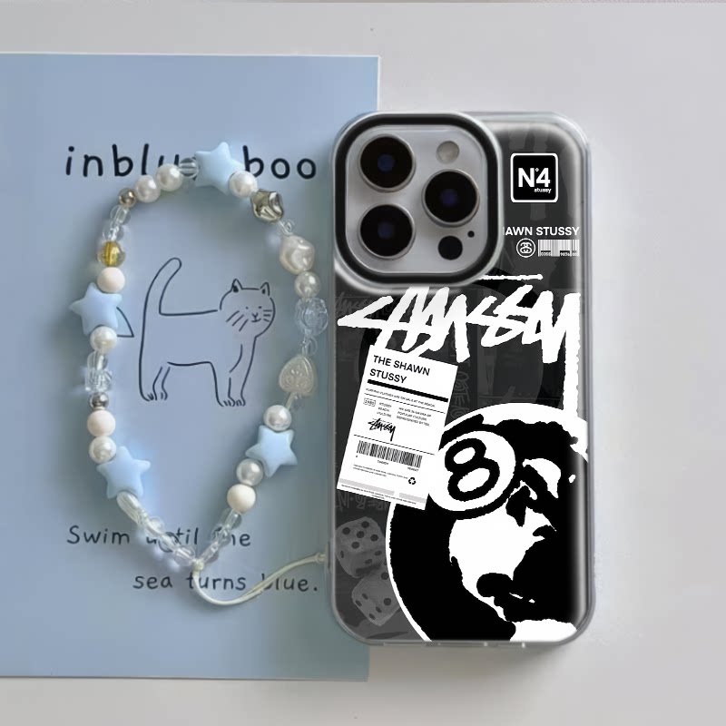 iPhone16适用硬15大孔14plus苹果13手机壳带挂绳12ProMax创意斯图西桌球华为NOVA14荣耀GTVIVOY300红米K80PRO