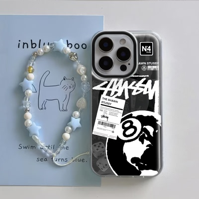 iPhone16适用硬15大孔14plus苹果13手机壳带挂绳12ProMax创意斯图西桌球华为NOVA14荣耀GTVIVOY300红米K80PRO