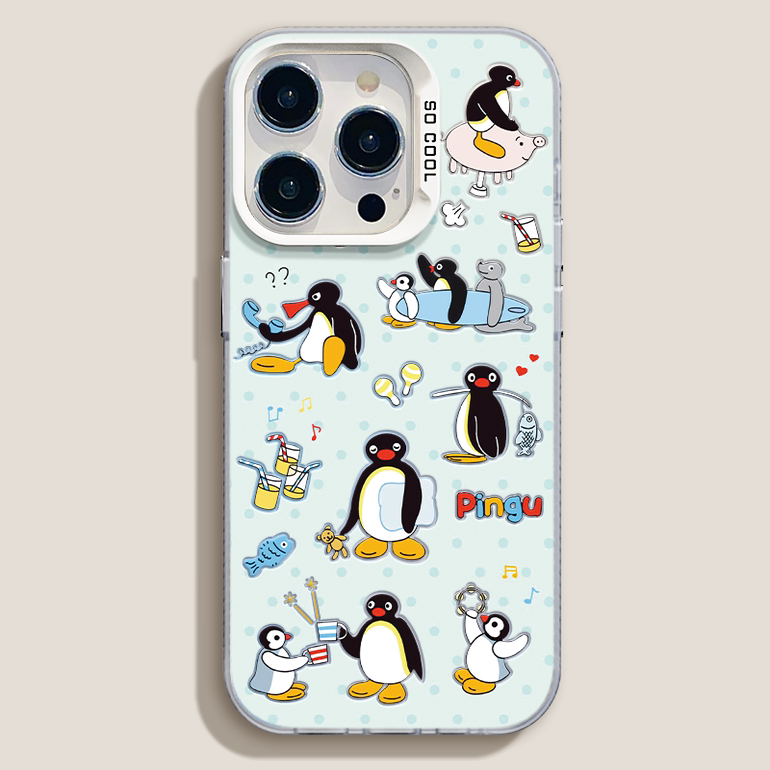 iPhone16promax企鹅总动员真我gt7卡通苹果12彩银OPPOReno14适用小米15spro手机壳13硬华为PURA80可爱VIVOs30