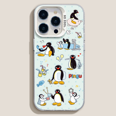 iPhone16promax企鹅总动员真我gt7卡通苹果12彩银OPPOReno14适用小米15spro手机壳13硬华为PURA80可爱VIVOs30