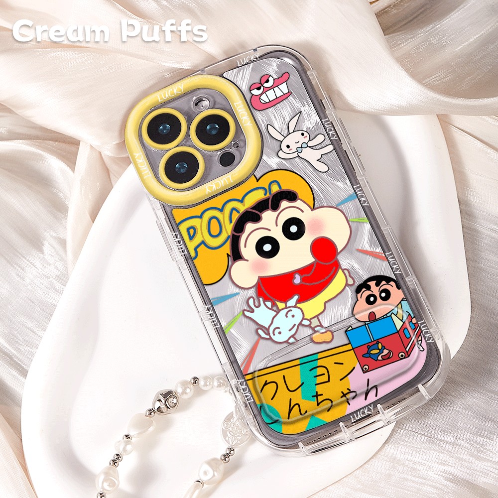 小米17ProMax兔子小新iPhone16带挂绳红米k90卡通OPPOReno15手机壳软苹果14plus镜子支架13适用12动漫荣耀400