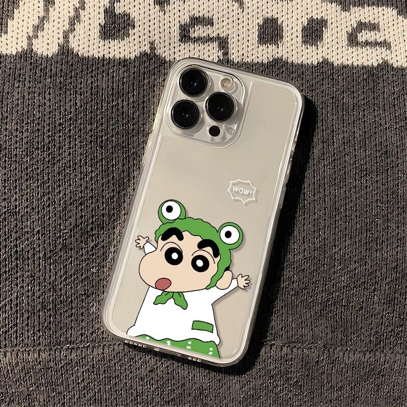 VIVOx200适用iPhone16可爱华为nova14青蛙小新苹果13手机壳15promax透明软iQOOneo10红米TURBO4卡通荣耀POWER