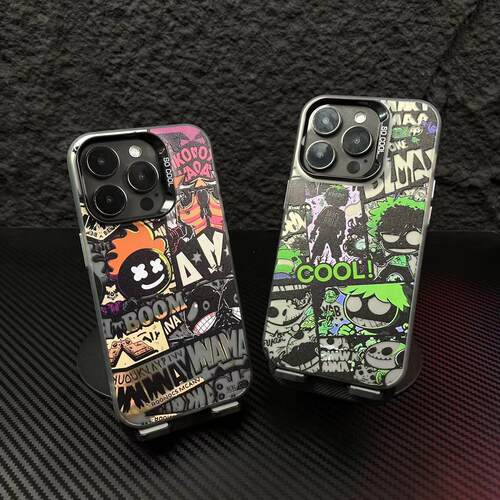 高级感OPPOA5活力版NOTE15个性VIVOX200S苹果16ProMax适用cool涂鸦Reno14彩银iPhone17潮酷一加13T手机壳硬12
