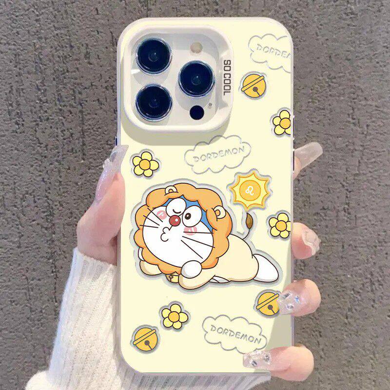 华为NOVA16适用iPhone13花朵叮当猫15PLUS高级感14ProMax少女心VIVOy500手机壳硬苹果17air可爱一加ACE5彩银