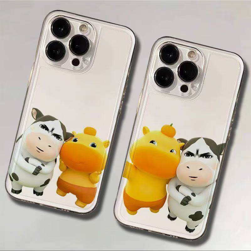 红米TURBO5可爱iPhone14适用苹果12创意15p透明13ProMax软小米17ULTRA卡通手机壳16PLUS草地牛噜噜荣耀POWER2