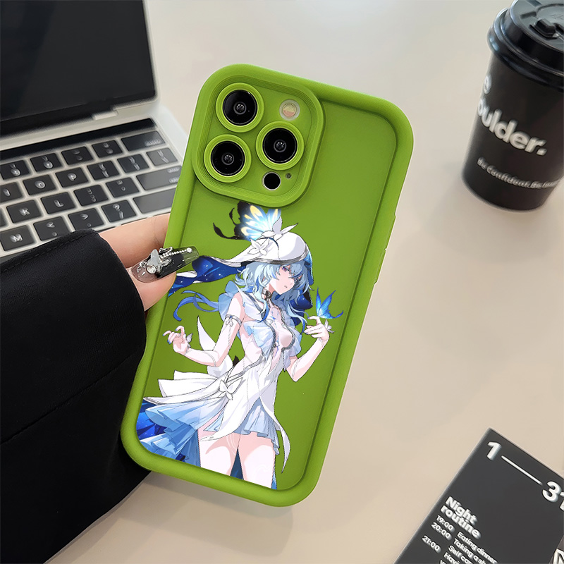 华为NOVA12蝴蝶守岸人苹果15手机壳软14plus适用iPhone16二次元13ProMax糖果VIVOY300可爱荣耀x70i卡通iQOOz9