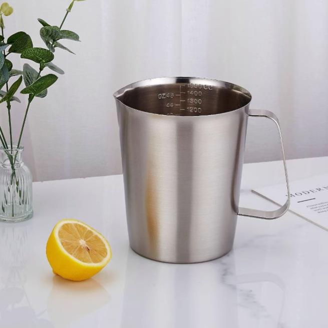 加厚04不锈钢量杯带刻度1L奶茶咖啡量杯厨房烘焙量杯量勺1000ml