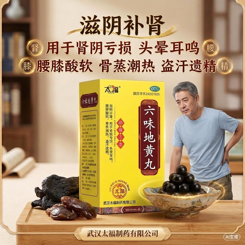 六味地黄丸正品男士补肾固精强肾壮阳持久肾阴虚肾亏女官方旗舰店