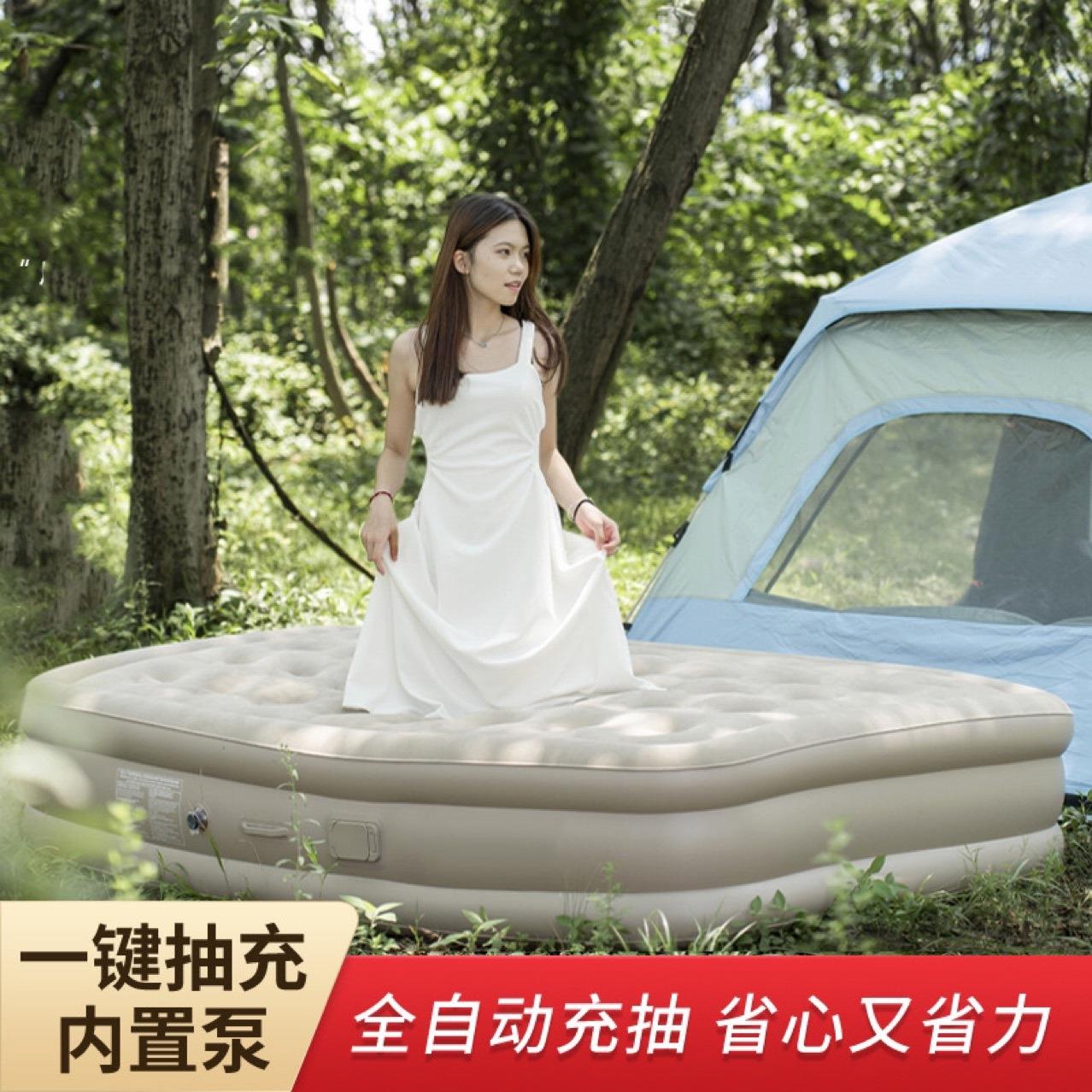 充气床垫户外露营防潮垫帐篷睡垫植绒内置自动泵充气床家用气垫床