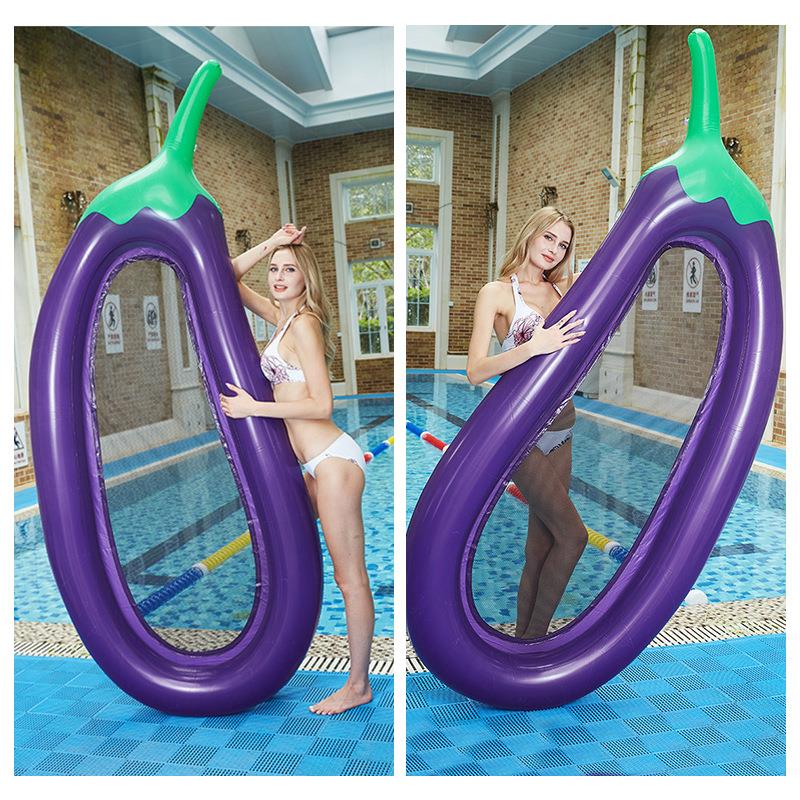 茄子浮床250cm成人水上充气茄子浮排浮床躺椅网格布漂浮船游泳圈