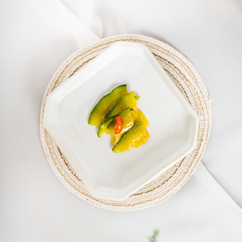 莳绘金缮6英寸高足方碟点心凉菜碟火锅烤肉菜碟家用商用吐骨碟子