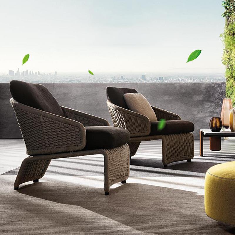 阳台休闲藤椅小沙发户外家具庭院花园露台设计室内客厅藤休闲组合