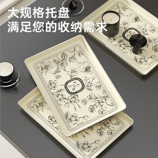 托盘家用长方形塑料客厅茶几高颜值茶盘托茶具点心水果零食收纳盘